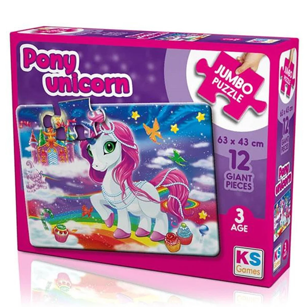 Ks Games Puzzle 12 Parça Pony Unicorn Jumbo JP 31007