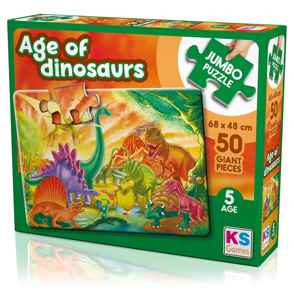 Ks Games Puzzle The Age Of Dinosaurs Jumbo Puzzle 50 Prç. Jp 3101