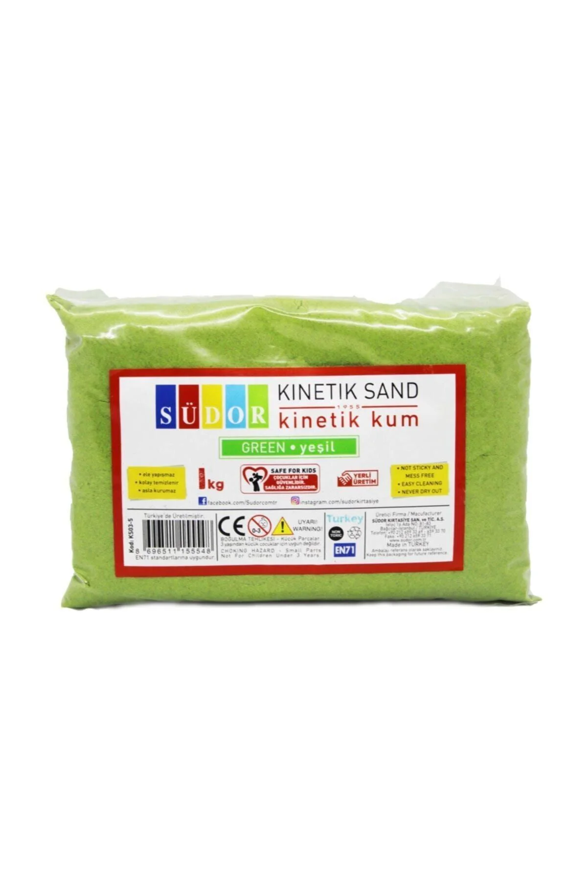 Ks03-7 Kinetik Oyun Kumu 1000 Gr. Yeşil
