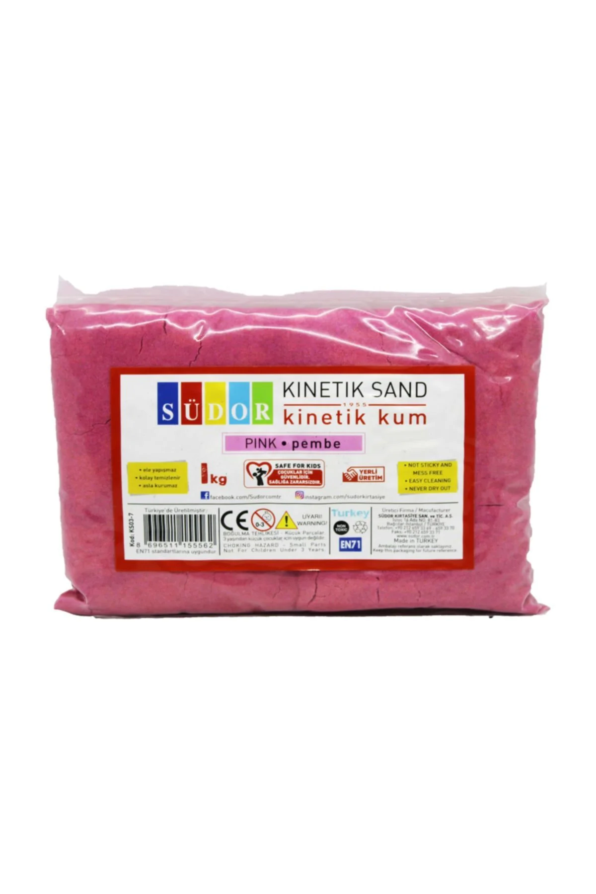 Ks03-7 Kinetik Oyun Kumu 1000 Gr. Pembe