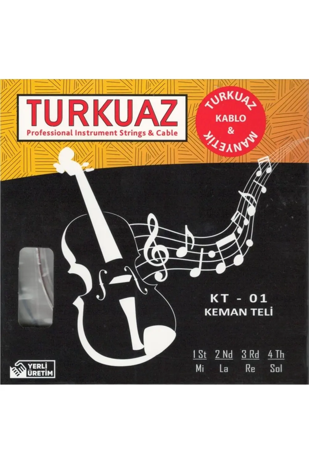 KT-01 Takım Tel Keman Teli - Krom Sargı Set
