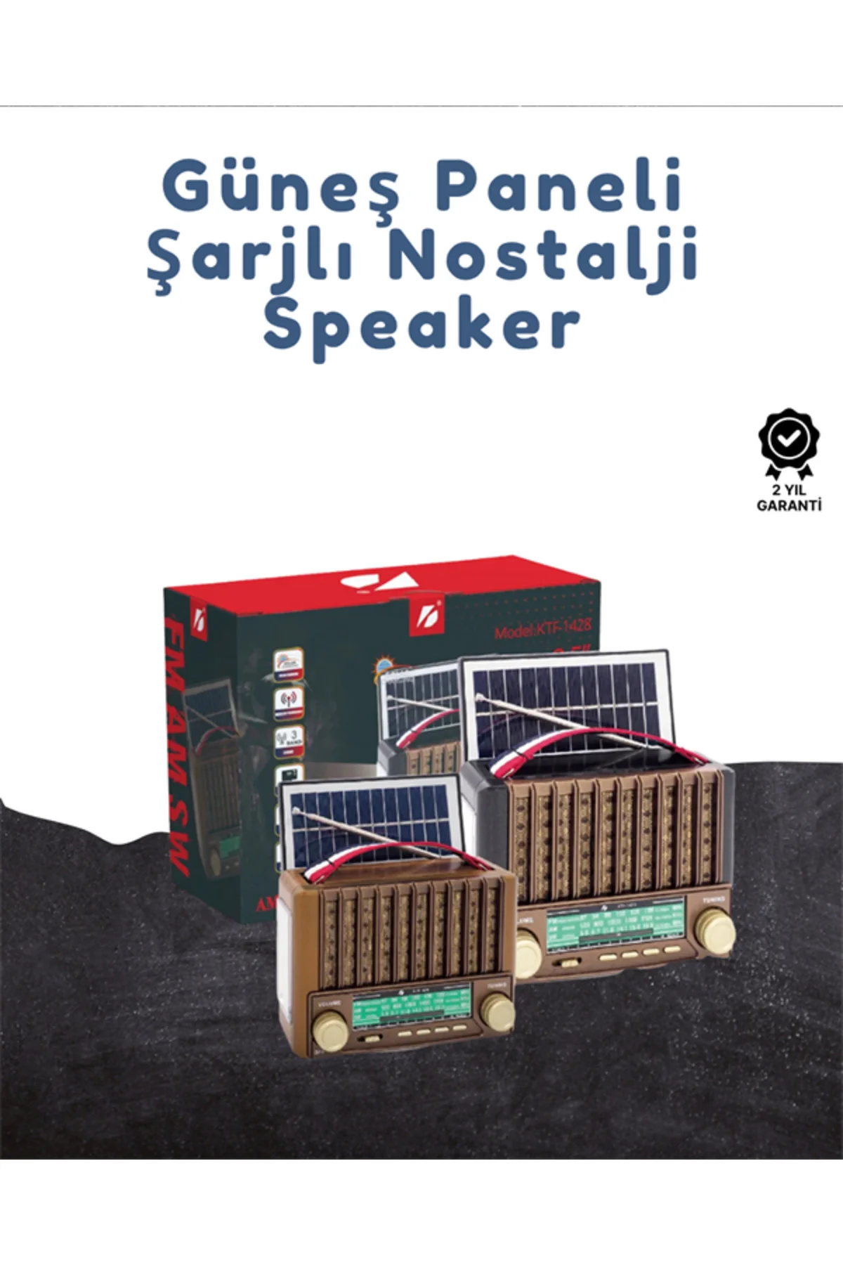 KTF-1428 Taşınabilir Güneş Enerjili Bluetooth Radyo Hoparlör – Şa