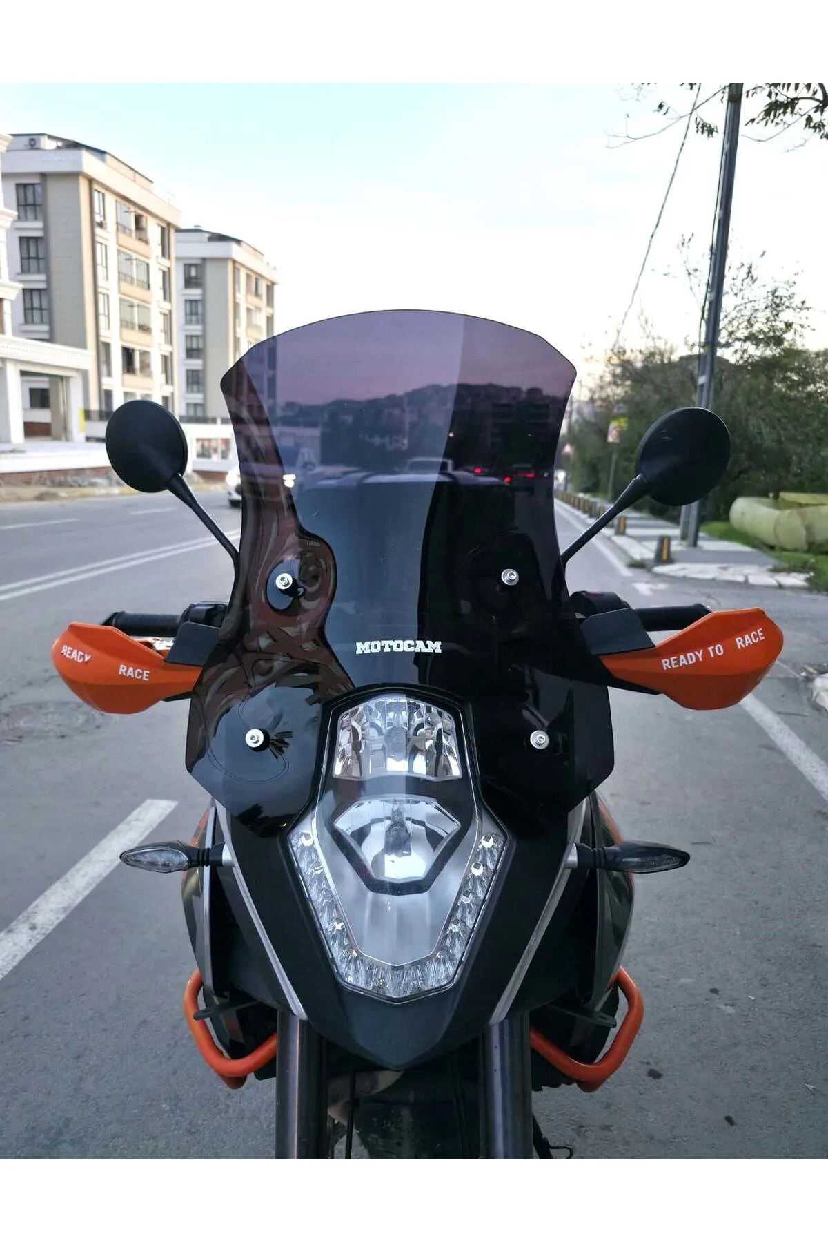 KTM 1050 Adventure Ön Cam 2008-2017 Model 56cm Siyah Renkli 4mm