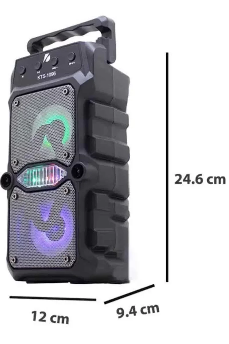 KTS 1096 Taşınabilir Bluetooth Hoparlör - Yüksek Ses ve LED Işıklı