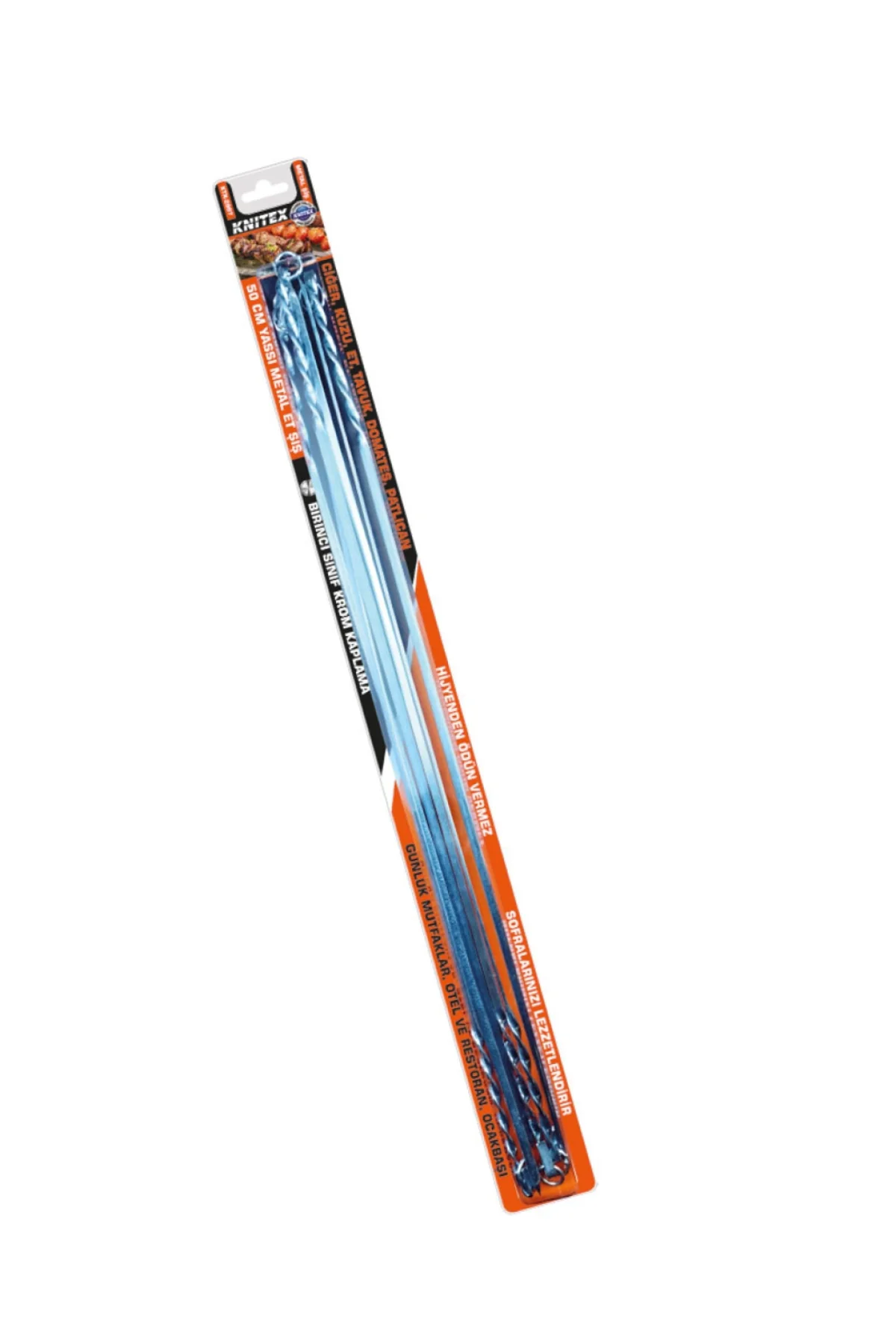 Ktx-2997 Metal Yassı Et Şiş 50 Cm ( 1 Paket 6 Adet ) -97