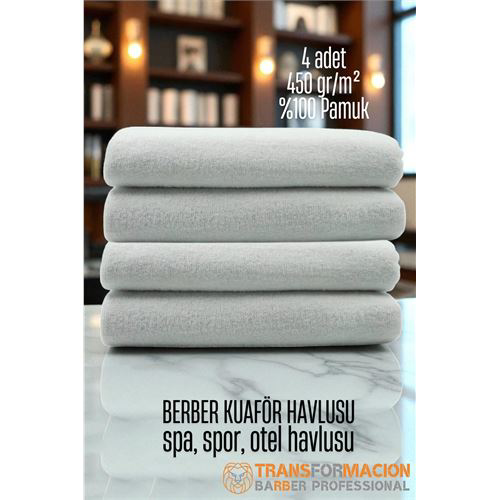 Kuaför Berber Havlusu 4 ADET Pamuk Berber Havlusu 50x90 Beyaz Kuaför Berber Havlusu 4 ADET Pamuk Berber Havlusu 50x90 Beyaz
