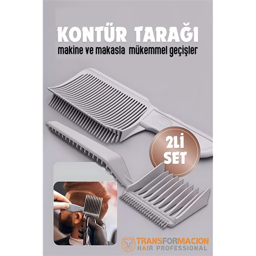 Kuaför Berber Kavisli Kontur Kesim Tarağı 2'li SET Kuaför Berber Kavisli Kontur Kesim Tarağı 2'li SET