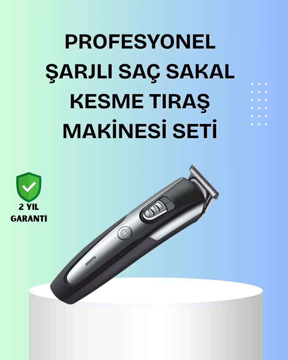 Kuaför Tipi Şarjlı Saç ve Sakal Kesme Makinesi Güçlü Motorlu - Lisinya