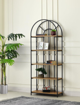 Sivas Gözde Mobilya Kubbeli Dekoratif Metal Ahşap Kitaplik 70X30x180