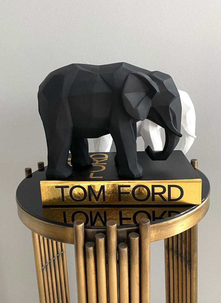 Kübik Fil Biblo Siyah Polyester