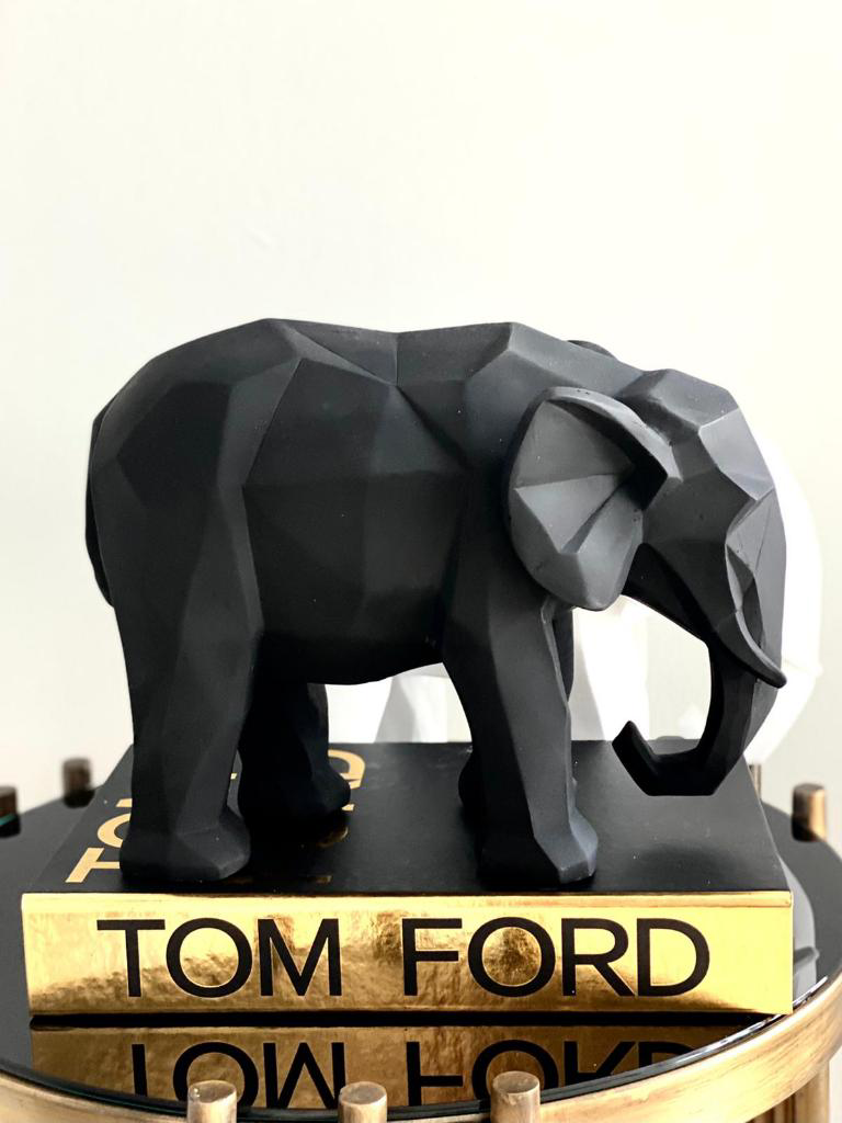 Kübik Fil Biblo Siyah Polyester