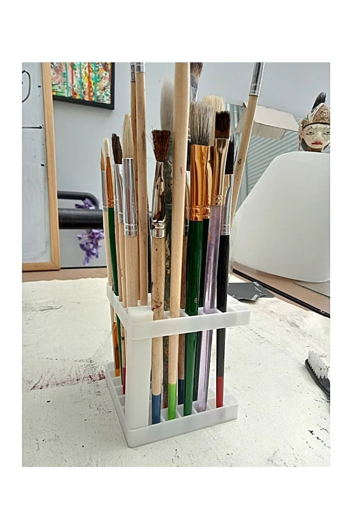 Kubik Model Fırça Ve Kalem Standı 10 Cm