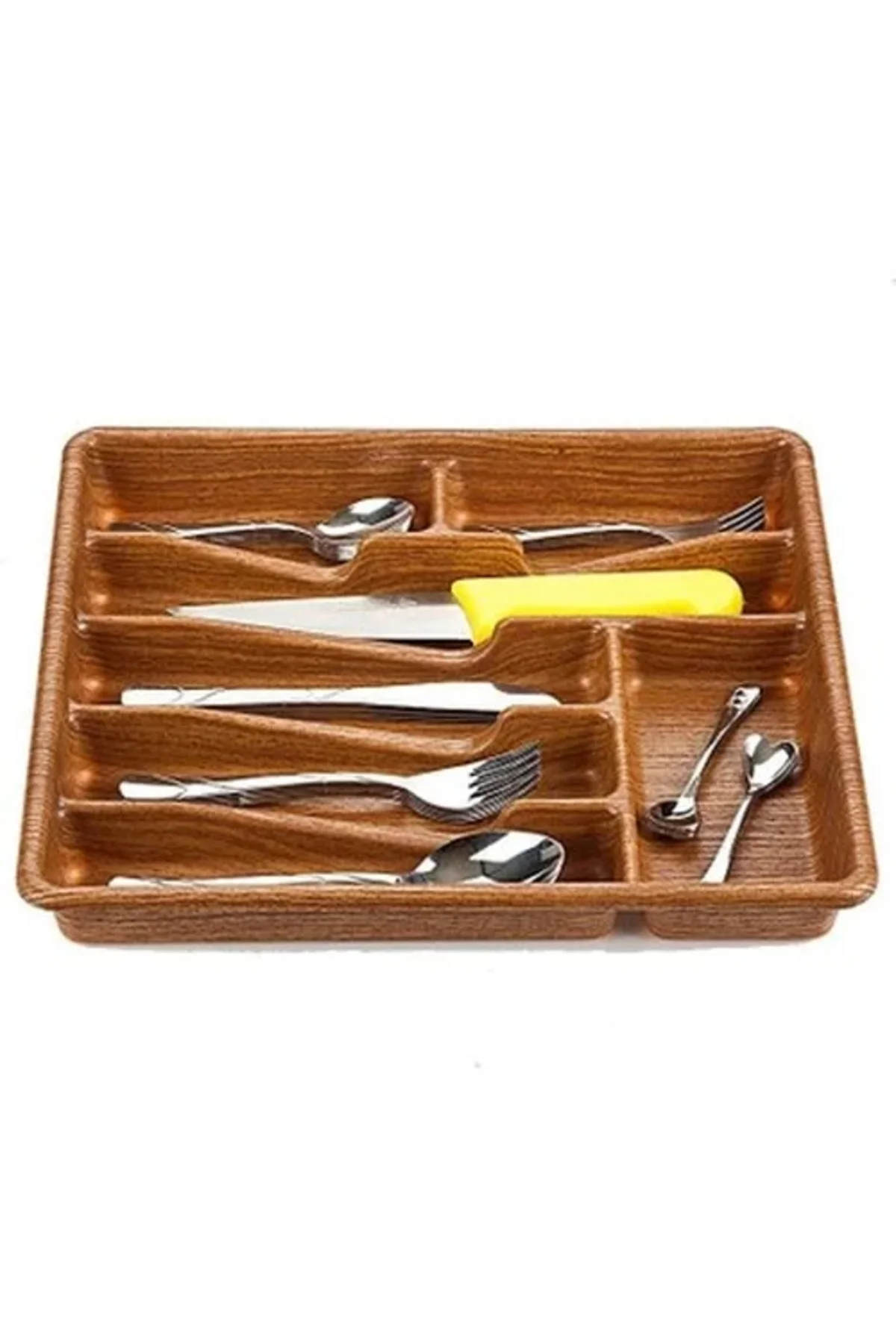 Küçük - Ahşap Renk - 7 Bölmeli Çekmece İçi Kaşıklık 36X32CM Küçük - Ahşap Renk - 7 Bölmeli Çekmece İçi Kaşıklık 36X32CM