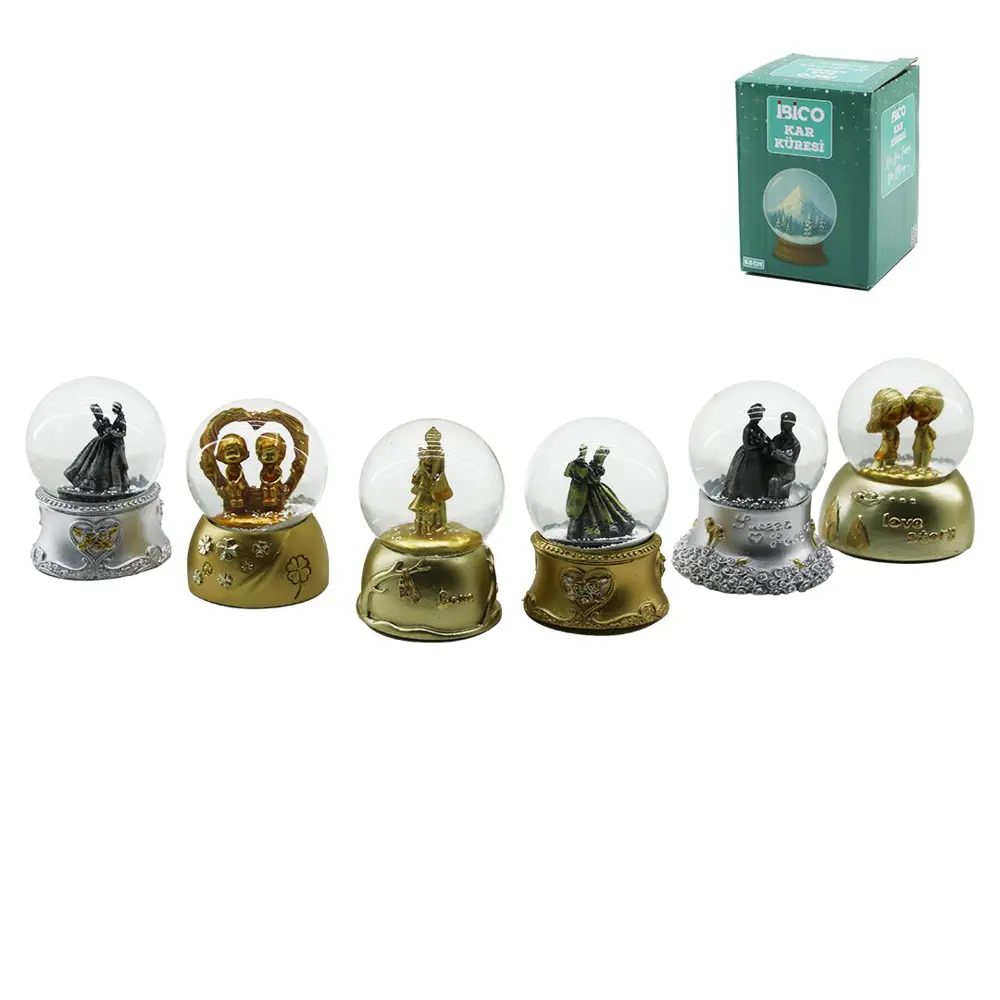 KÜÇÜK BOY - 6.5CM PİLLİ - IŞIKLI KAR KÜRESİ CAM ESKİTME İNSAN FİG
