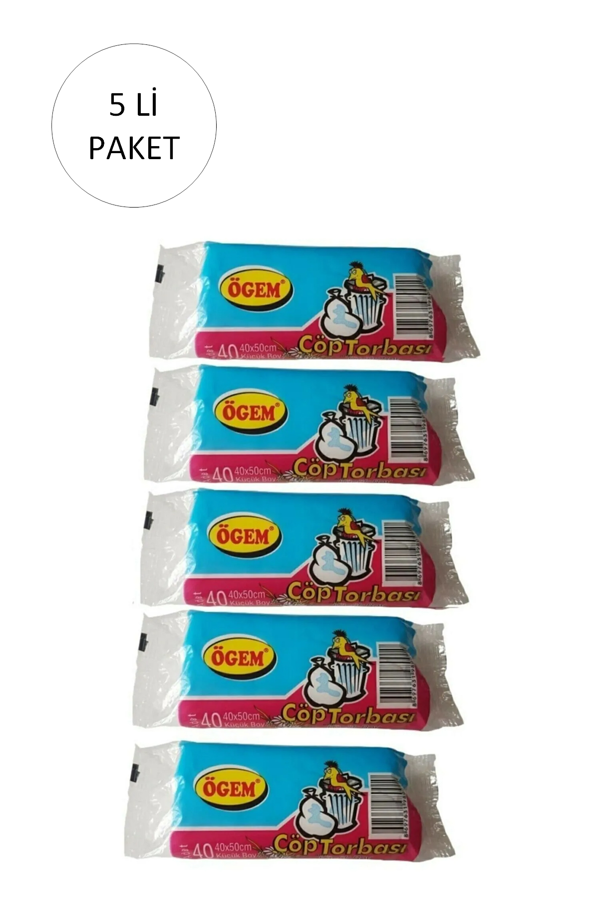 Just Cheap Store Küçük Boy Çöp Torbasi 40 X 50 Cm 40 Li Rulo X 5 Paket = 200 Adet 