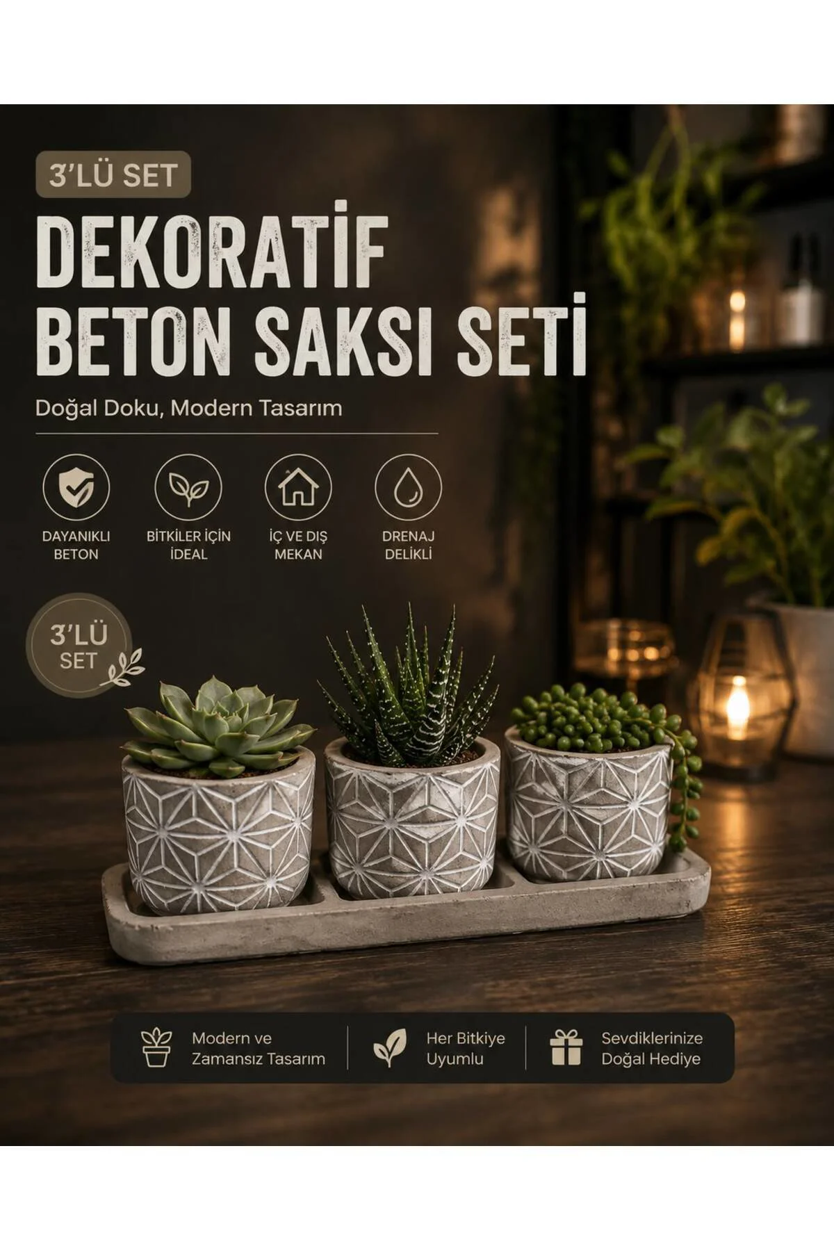 Küçük Boy Gri Beton Saksı 3'lü Set 5,5 Cm Üretim Saksıları İçin Tabaklı Küçük Boy Gri Beton Saksı 3'lü Set 5,5 Cm Üretim Saksıları İçin Tabaklı Fiyatı, Yorumları ve Özellikleri
