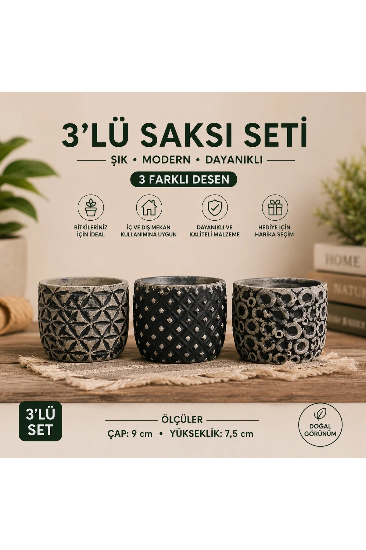 Küçük Boy Gri-Siyah Desen Beton Saksı 3'lü Set 5,5 Cm Üretim Saksıları İçin Küçük Boy Gri-Siyah Desen Beton Saksı 3'lü Set 5,5 Cm Üretim Saksıları İçin Fiyatı, Yorumları ve Özellikleri
