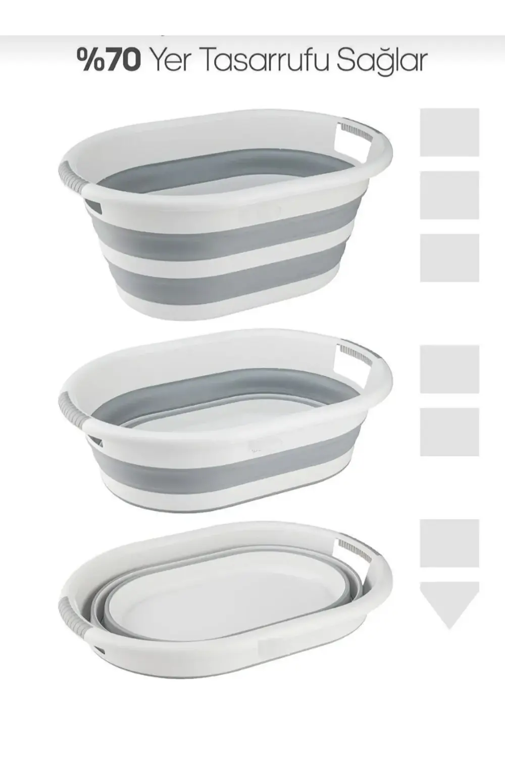 KÜÇÜK BOY KATLANABİLİR ÇAMAŞIR SEPETİ (25 LT)