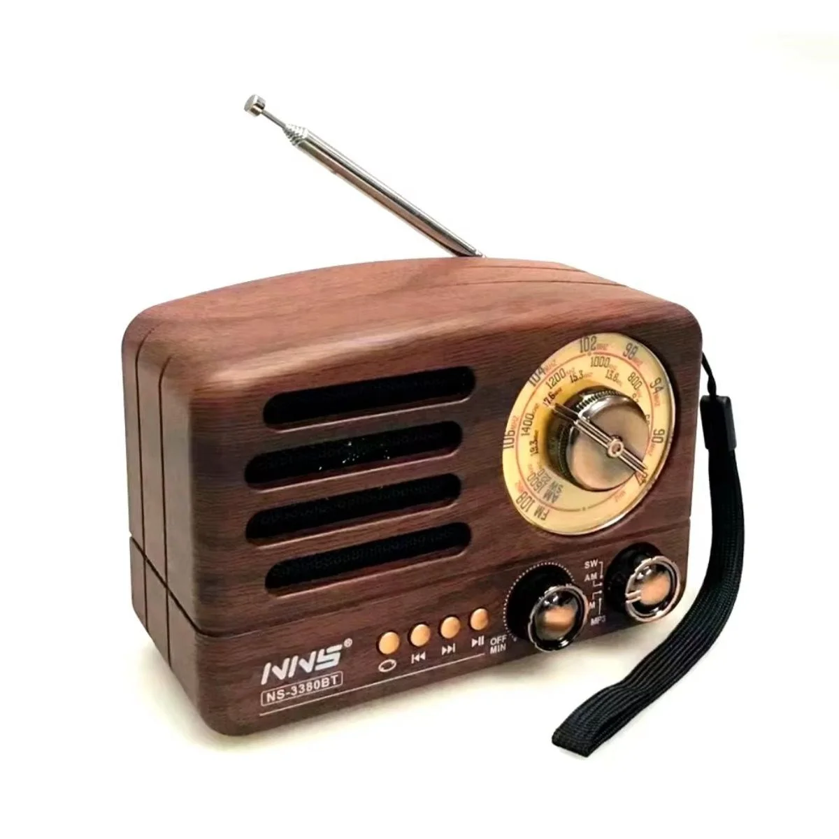 Küçük Boy Retro, Nostaljik, Ahşap Tasarım Bluetooth Hoparlörlü, Şarjlı, Taşınabilir Büyük Döndürülebilen Düğmeli FM/AM Destekli Radyo NS3380 Fiyatı, Yorumları ve Özellikleri