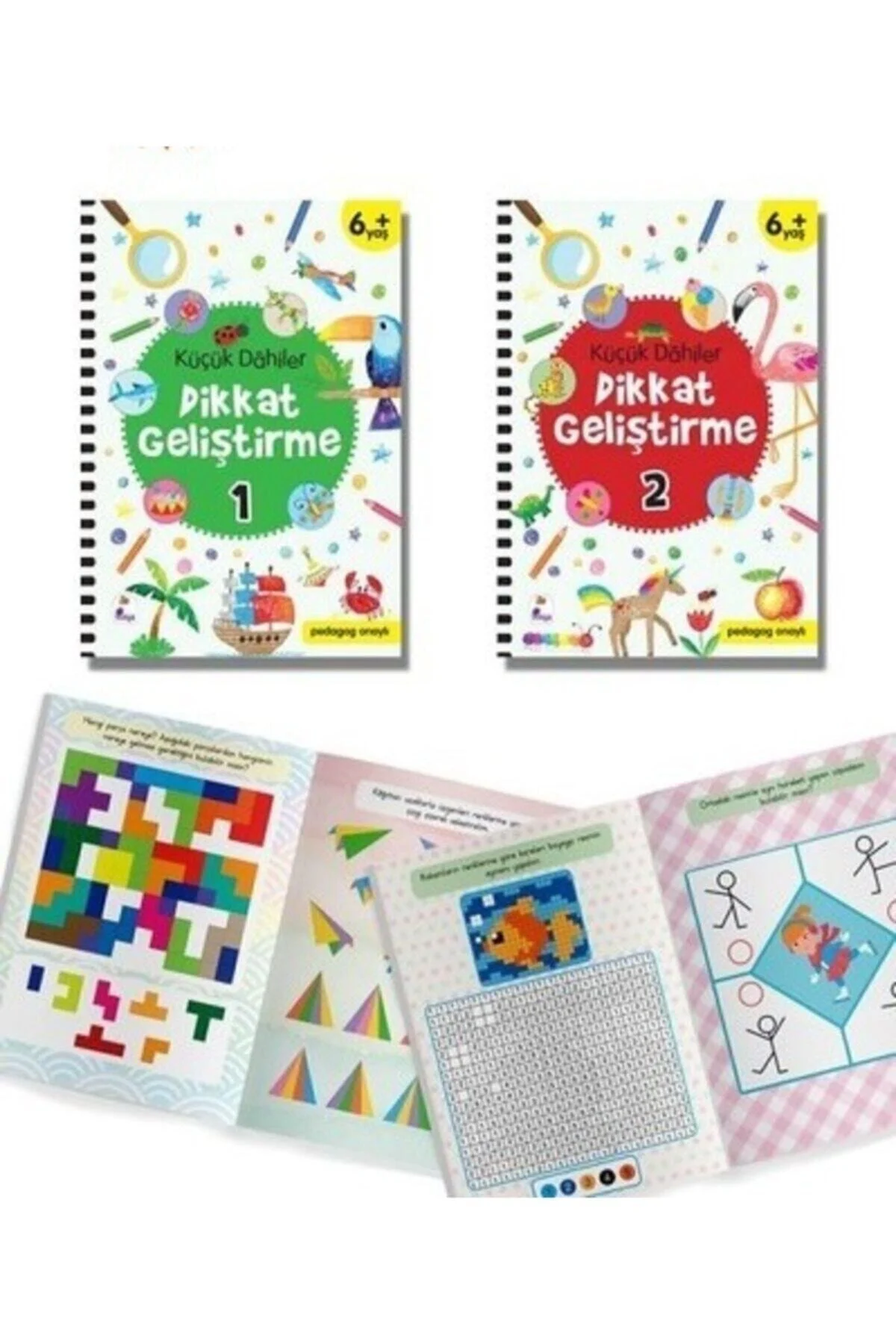 Küçük Dahiler Dikkat Geliştirme Seti 6+ Yaş 2 Kitap Takım