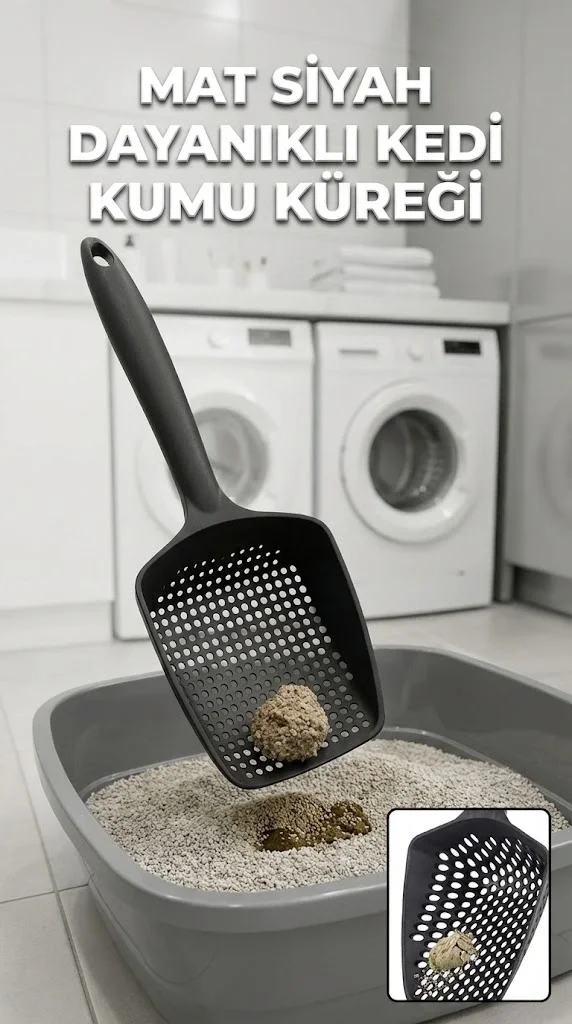 Küçük Delikli İnce Taneli Kedi Kumu Küreği – Dayanıklı, Ergonomik, Hijyenik Temizlik Küreği