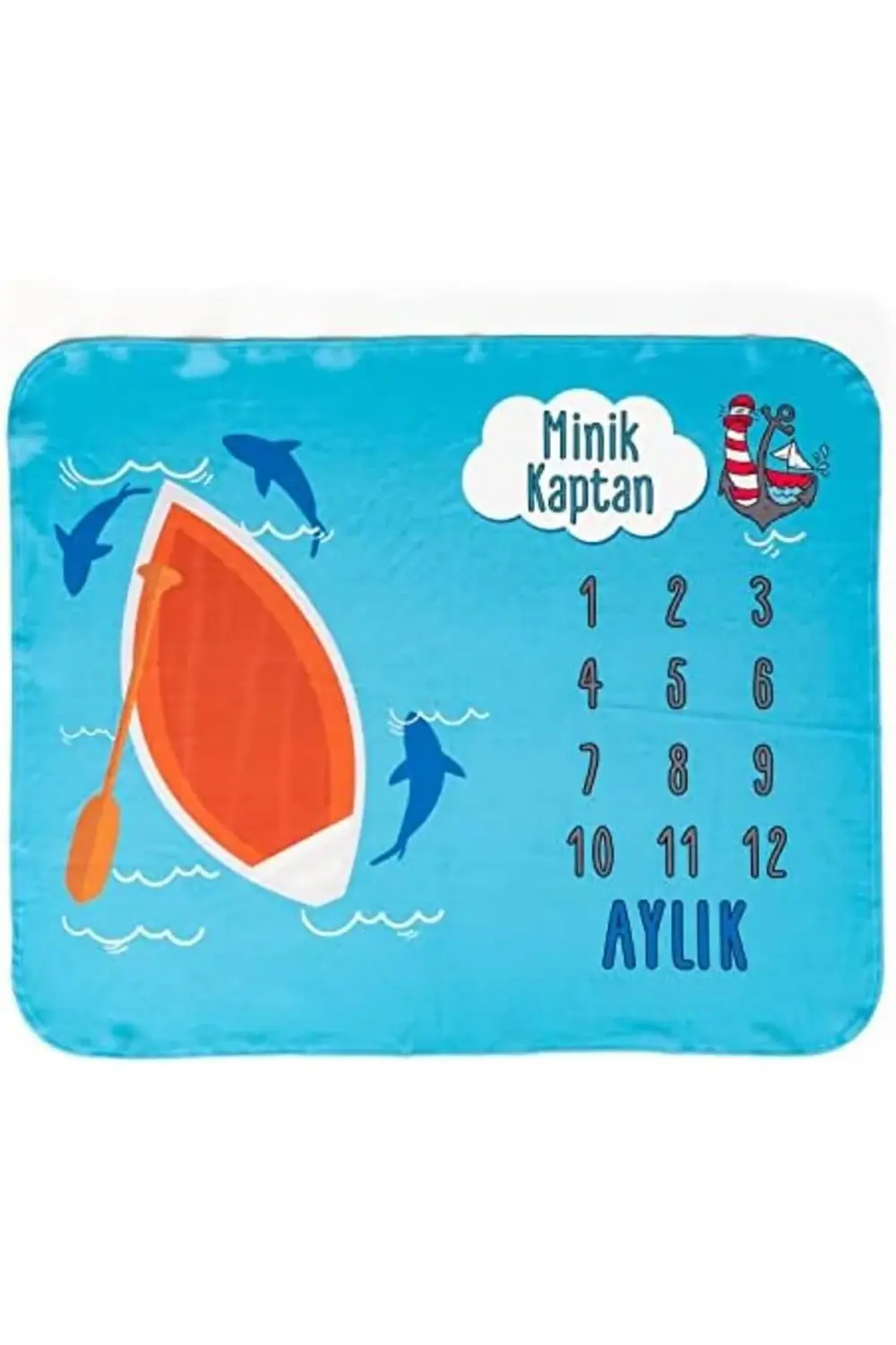 Küçük Denizcilere Hediye Bebek Fotoğraf Battaniyesi Seti Aylık Çe