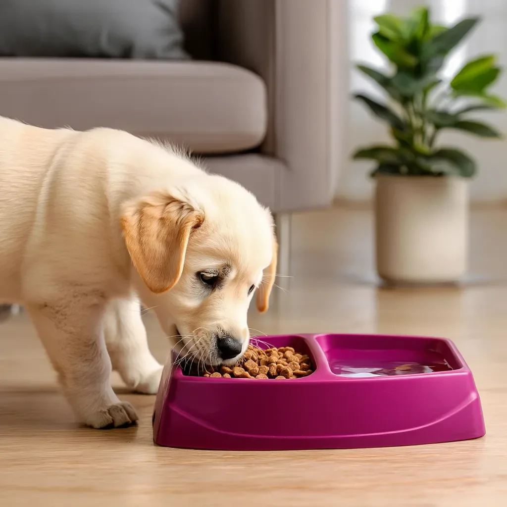 Küçük İkili Kedi Köpek Mama Kabı Ayrı Bölmeli 23.5 cm Kompakt Tas