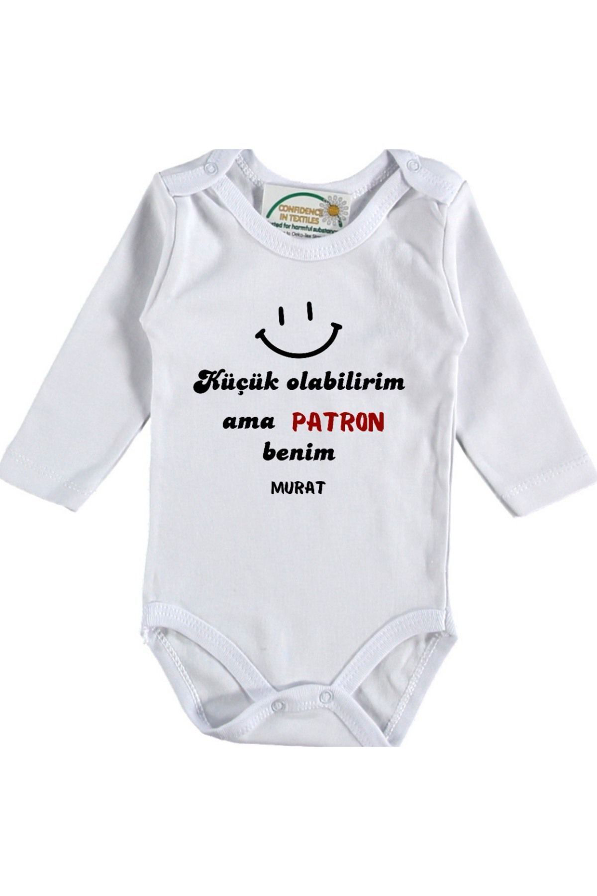 Küçük Olabilirim ama patron benim Yazılı Bebek Zıbın