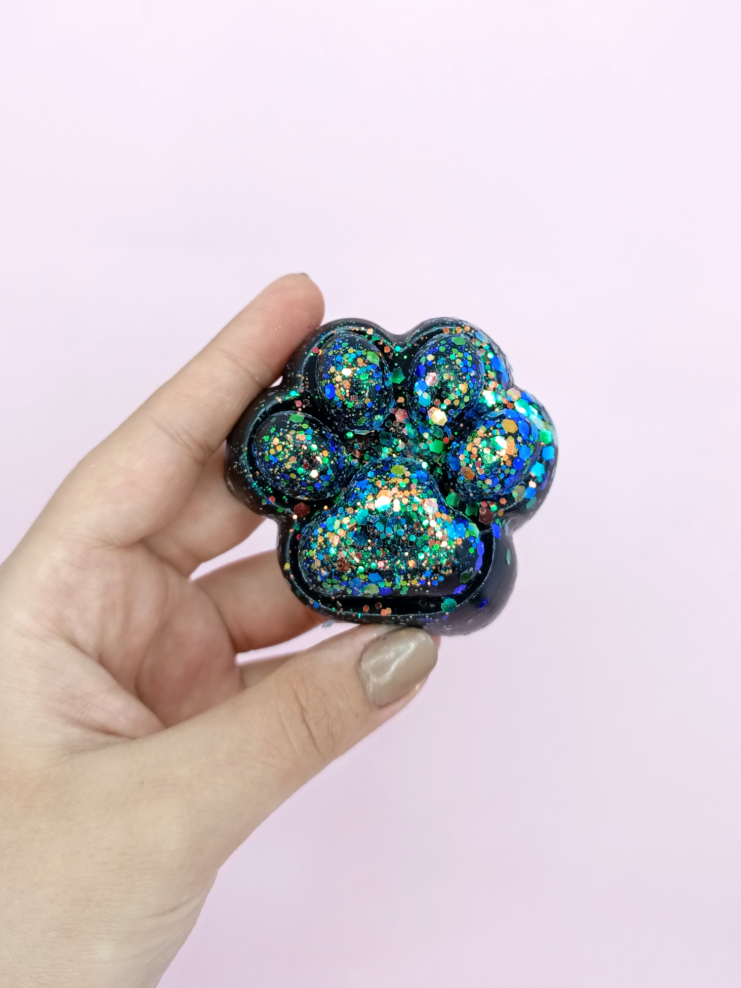Limmy Küçük Pati Squishy Simli Kedi Pati Sikma 7 Cm Pati Sukuşi - Siyah