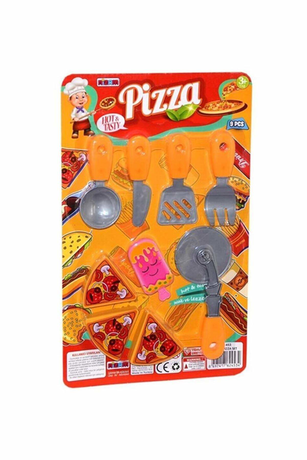 Just Cheap Store Küçük Pizza Oyuncak Seti 40X25 Cm 9 Parça