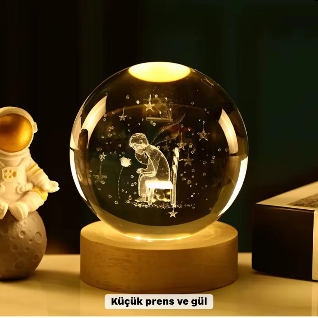 Küçük Prens Temalı Büyük Boy Işıklı Cam Küre Ahşap Stand Fiyatı, Yorumları ve Özellikleri