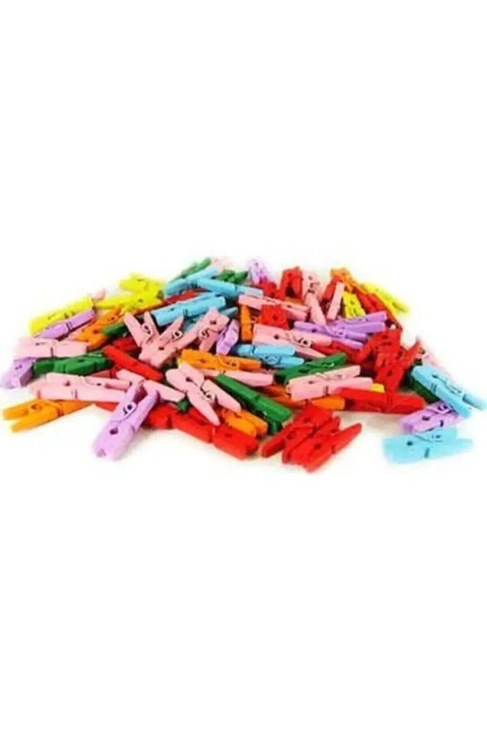 Küçük Renkli Mandal 25 Li Paket Mini Ahşap Mandal Fotoğraf Mandal