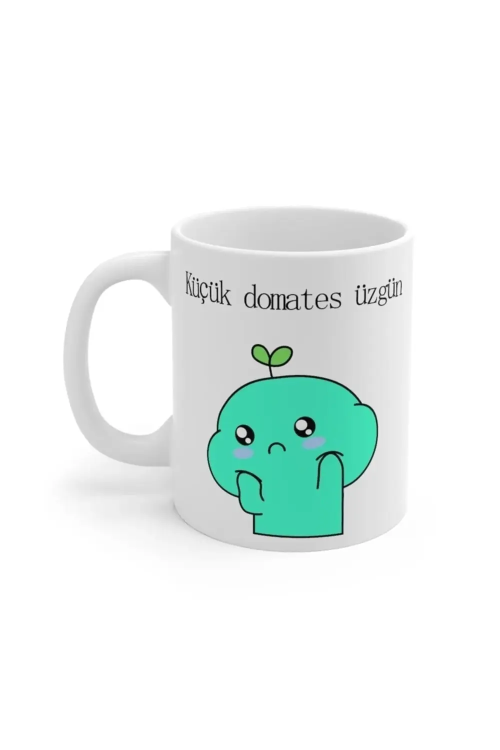 Küçük Renkli Turkuaz Domates Baskılı Kupa Bardak