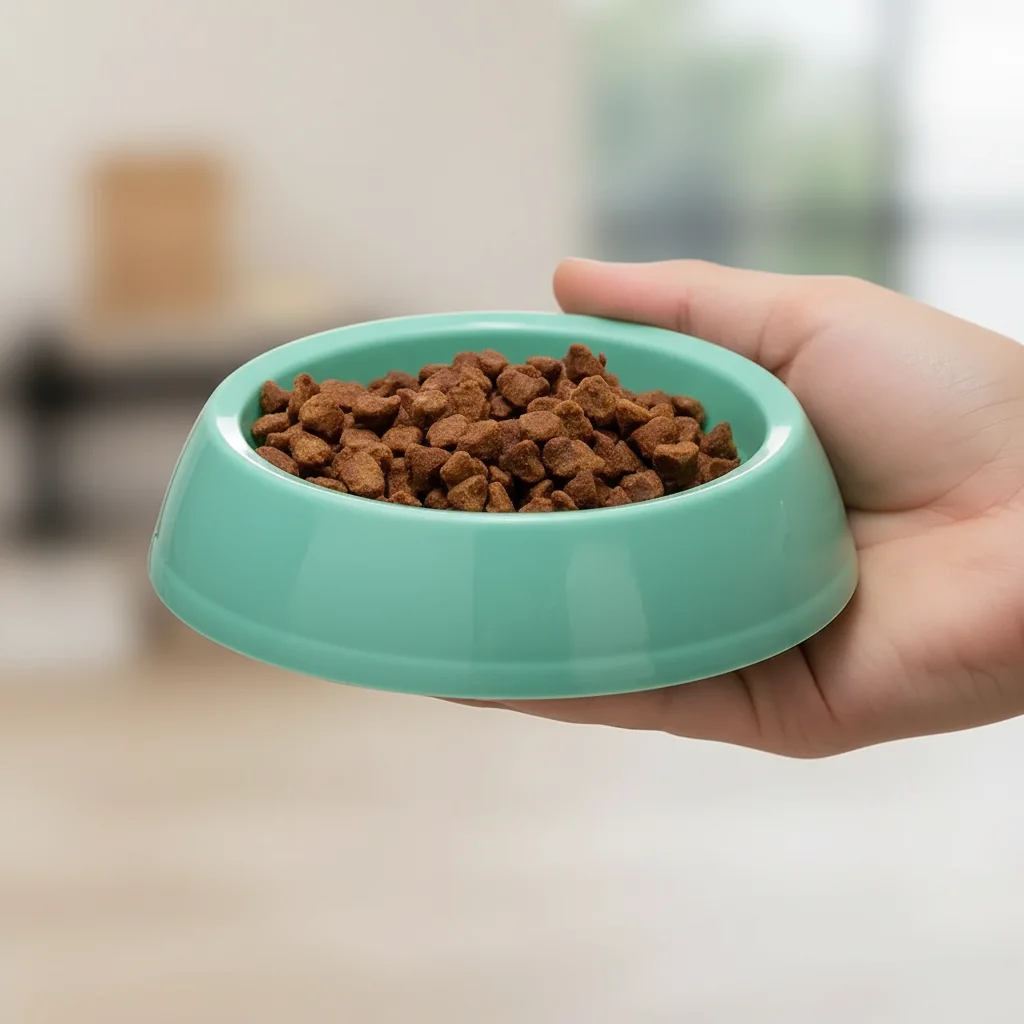 Küçük Yuvarlak Kedi Köpek Mama Kabı 14 cm Dayanıklı Plastik