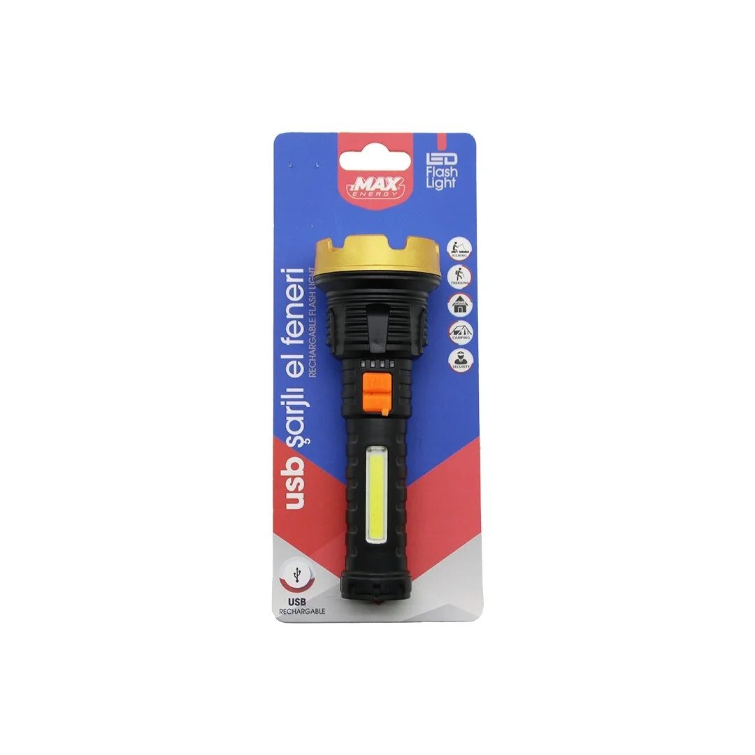 Küçük=15cm 2in1= Osl Led - Cob Led Usb Şarjlı El Feneri 3-kademe Işık - Flaşör Şarj Gösterge Bx40 Fiyatı, Yorumları ve Özellikleri