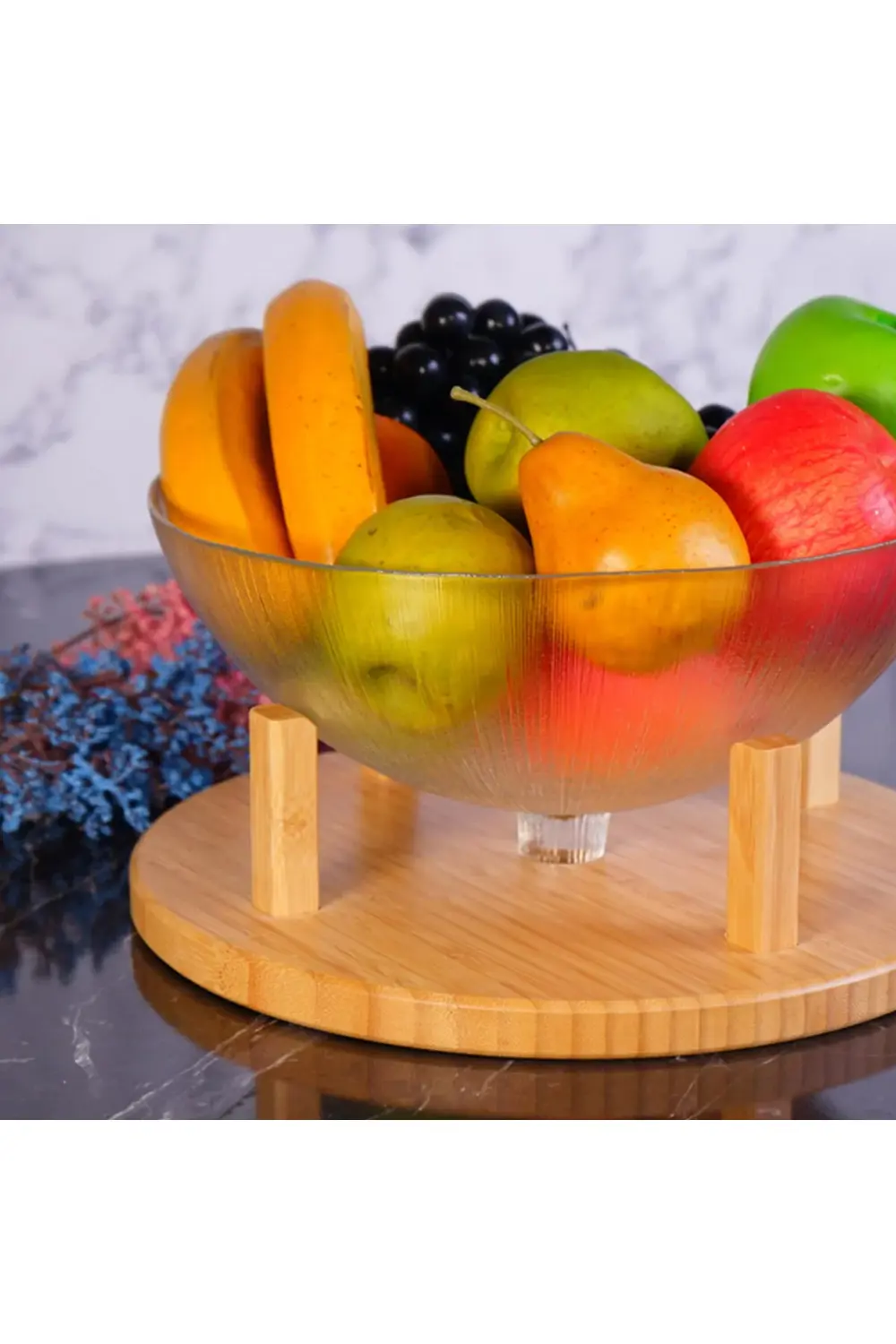 Kuga Cam Kapaklı Ayaklı Kek Fanusu 30 Cm bambum