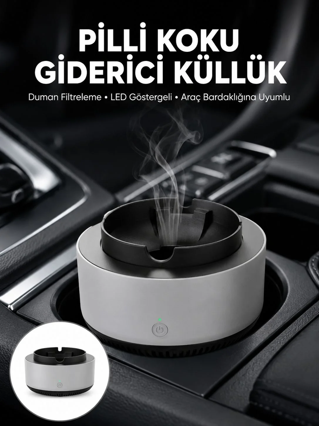 Kül Tablası Hava Temizleyici Araç Akıllı Küllük Duman Temizleyici Kül Tablası Hava Temizleyici Araç Akıllı Küllük Duman Temizleyici