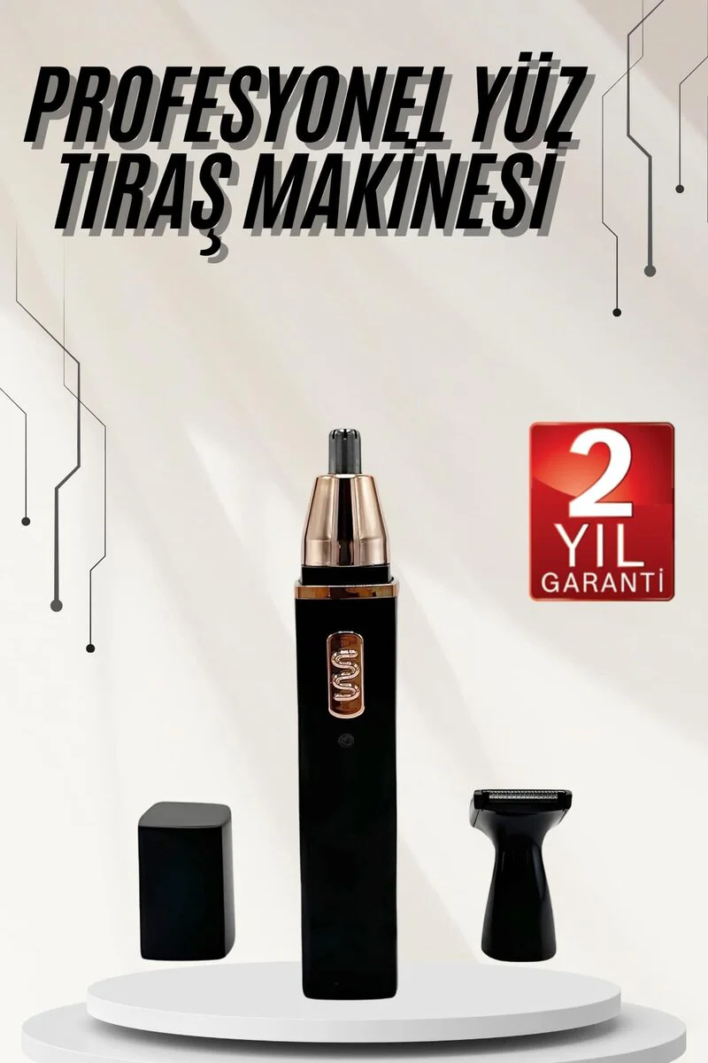 Kulak Burun Tıraş Makinesi Taşınabilir Şarjlı 3 Başlıklı Uzun Ömü