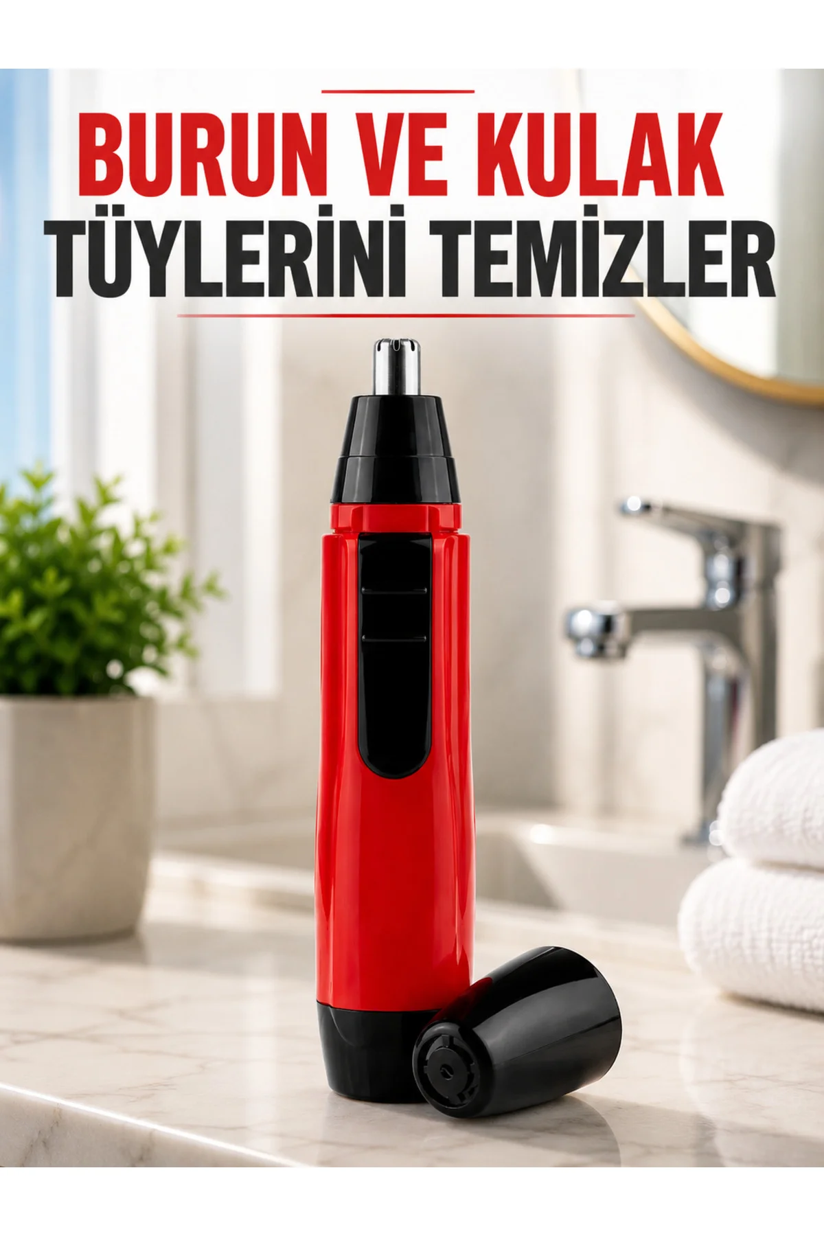 Kulak Burun Tüy Temizleme Makinası Pilli Kırmızı Ergonomik Yeni Nesil Kulak Burun Tüy Temizleme Makinası Pilli Kırmızı Ergonomik Yeni Nesil