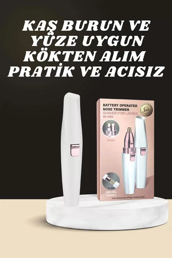 Kulak Burun ve Yüz Epilasyon Aleti ve Yüz Masaj Aleti İkili Cilt Bakım Seti - Lisinya