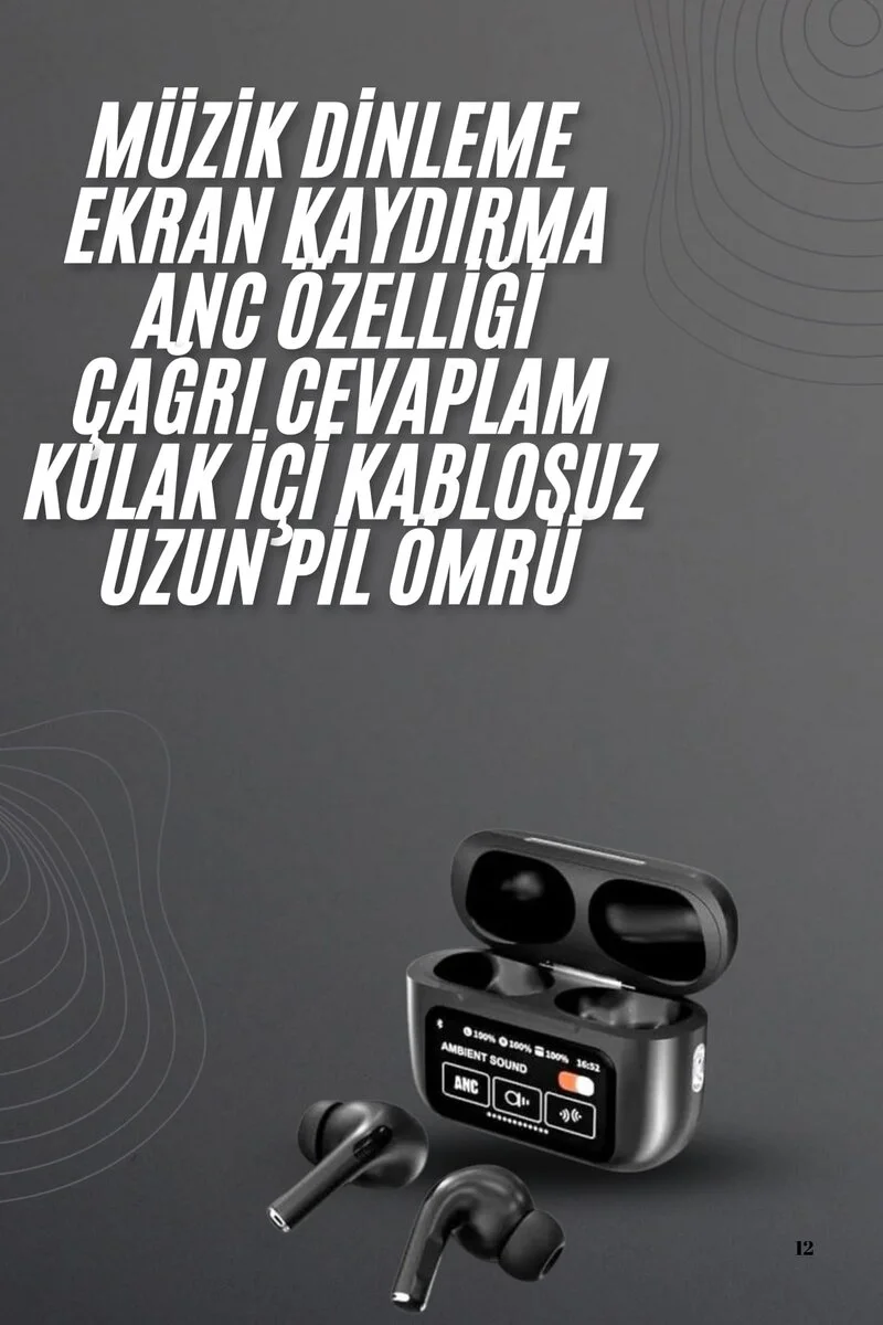 Kulak İçi Bluetooth Kulaklık Ekranlı Müzik Dinleme Çağrı Cevaplam