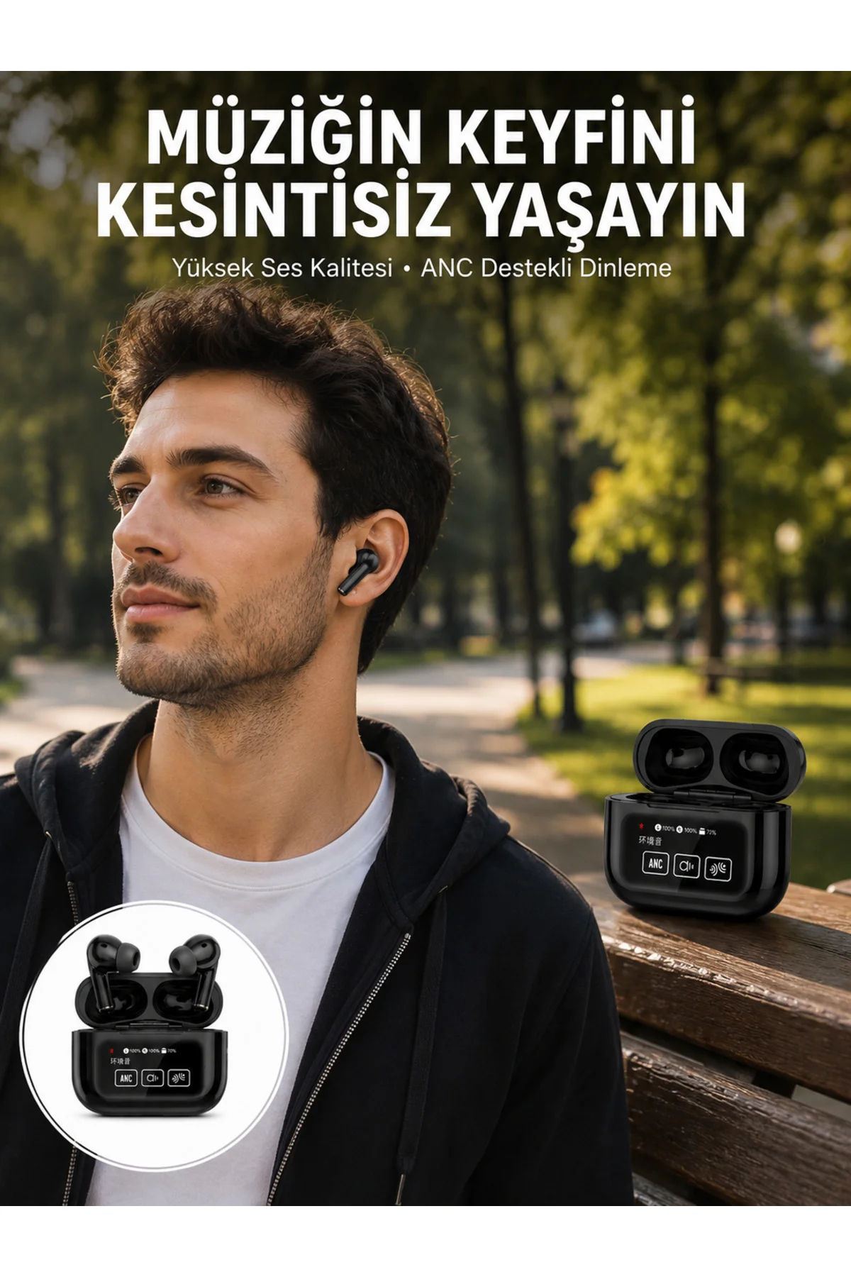 Kulak İçi Bluetooth Kulaklık Ekranlı Müzik Dinleme Çağrı Cevaplama Siyah Yeni Nesil Kulak İçi Bluetooth Kulaklık Ekranlı Müzik Dinleme Çağrı Cevaplama Siyah Yeni Nesil