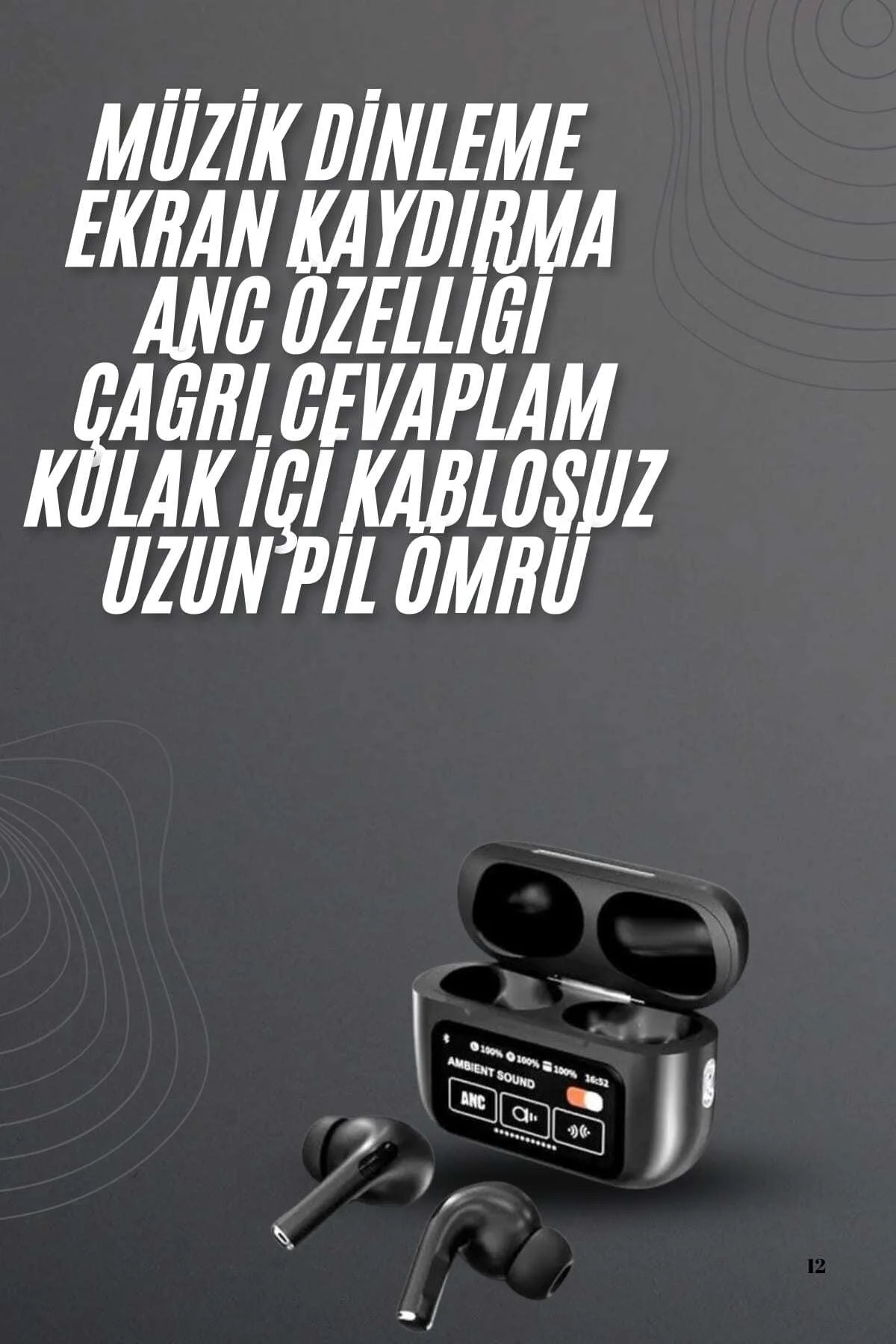 Kulak İçi Bluetooth Kulaklık Ekranlı Müzik Dinleme Çağrı Cevaplam