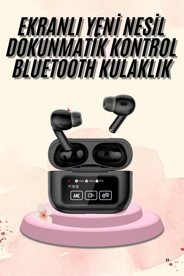 Kulak İçi Bluetooth Kulaklık Ekranlı Müzik Dinleme Çağrı Cevaplama Siyah Yeni Nesil