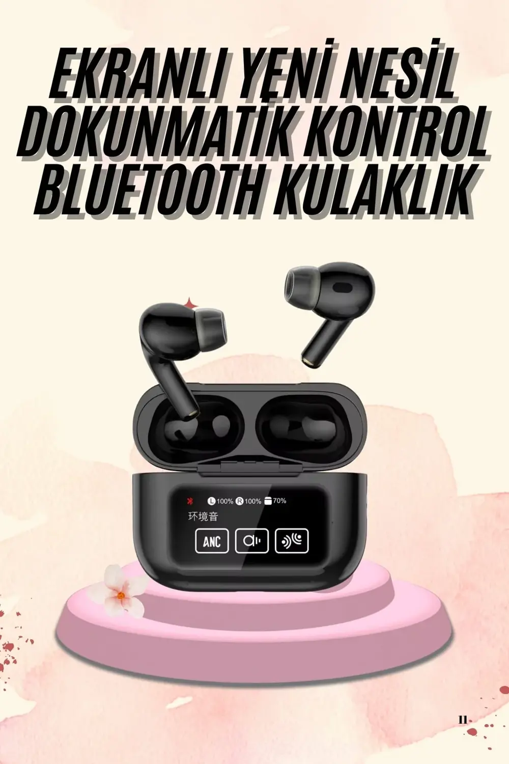 Kulak İçi Bluetooth Kulaklık Ekranlı Müzik Dinleme Çağrı Cevaplam