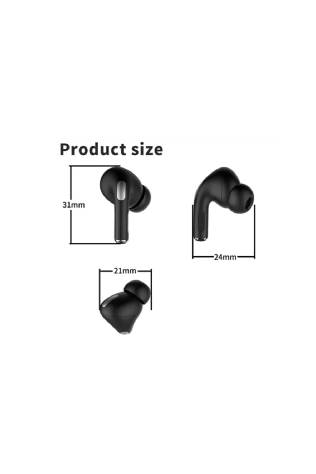 Kulak İçi Kablosuz Kulaklık, Bluetooth 5.0 Bağlantılı, Dokunmatik Kontrollü, Siyah Renk