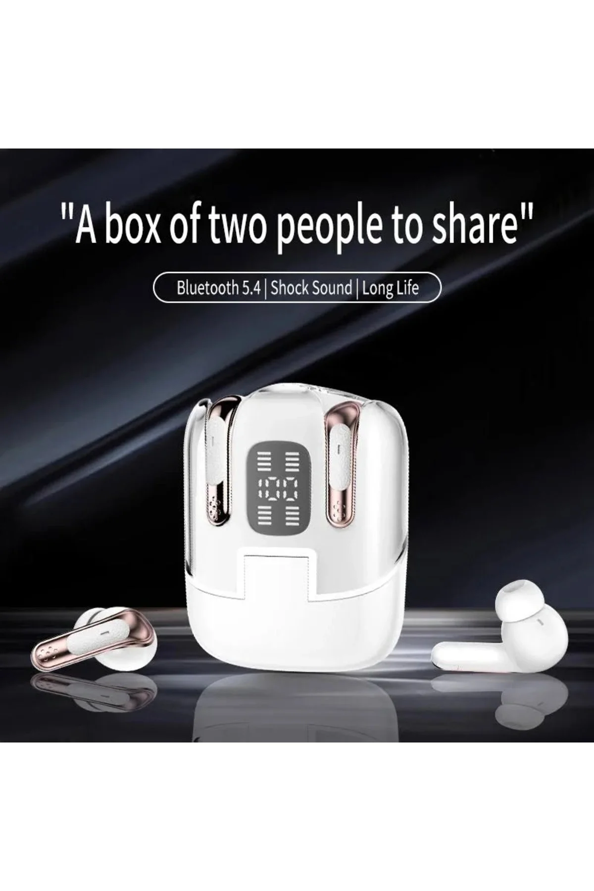 Kulak içi TWS Bluetooth Kulaklık - Renk: Beyaz, Bluetooth Versiyon: 5.3, Mikrofon