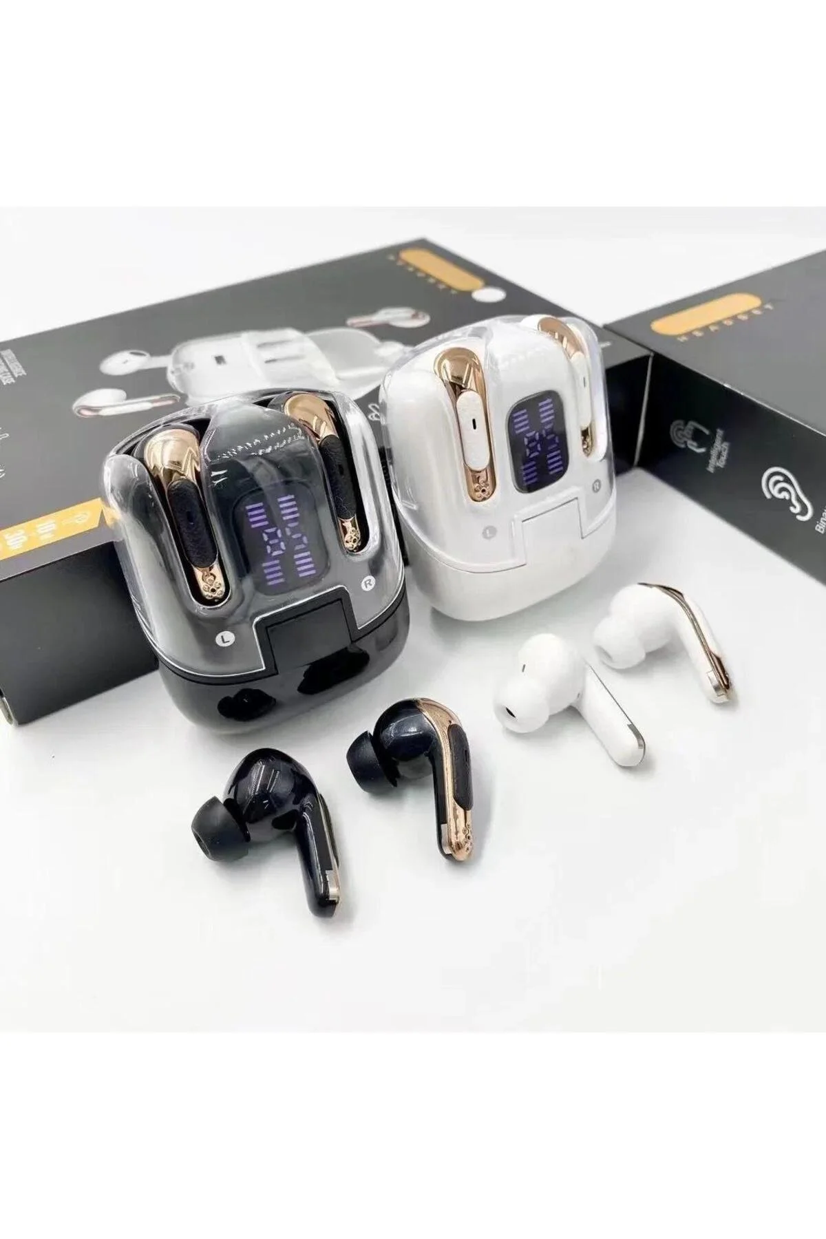 Kulak içi TWS Bluetooth Kulaklık - Renk: Beyaz, Bluetooth Versiyon: 5.3, Mikrofon
