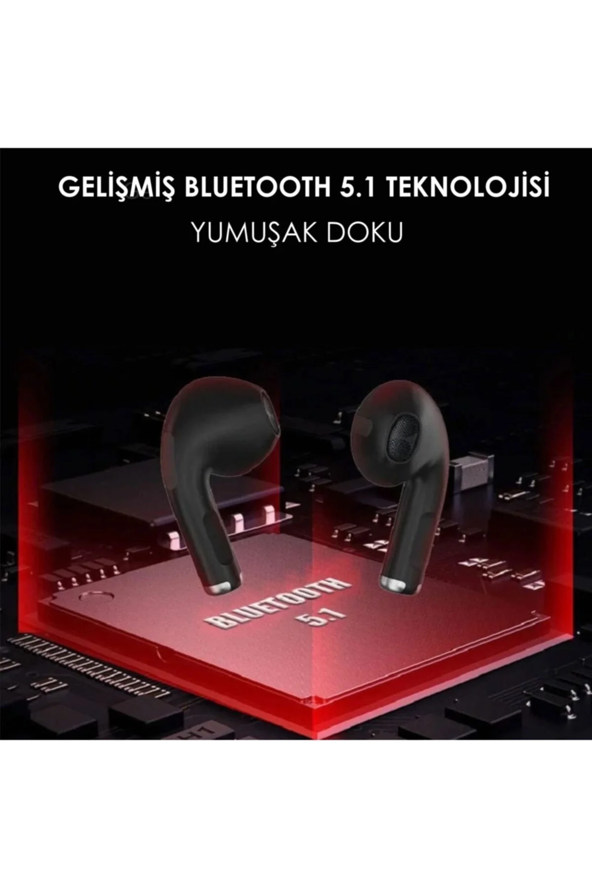 Kulak içi TWS Bluetooth 5.1 kulaklık siyah ANC mikrofonlu dokunmatik kontrollü 2 yıl garantili