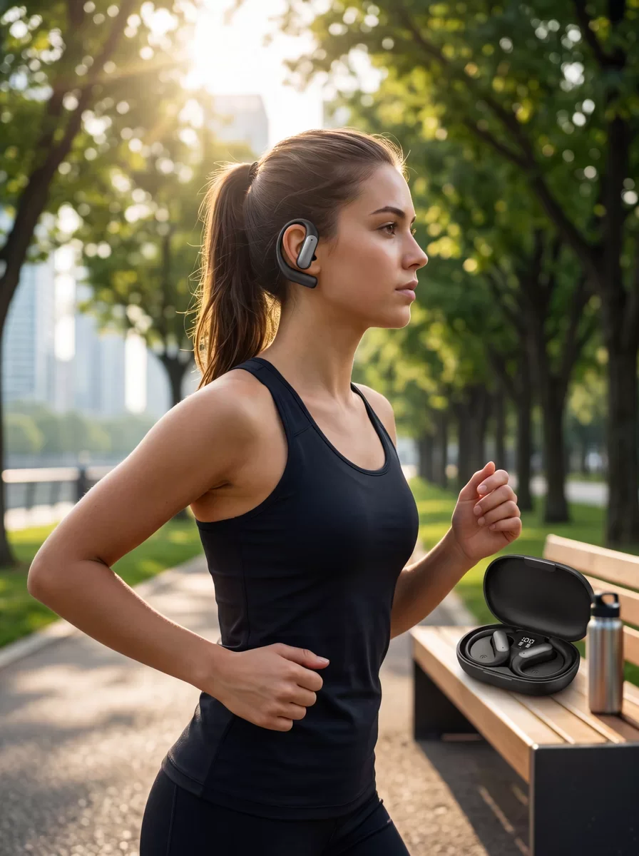 Kulak Kancalı Kablosuz Bluetooth Kulaklık Dijital Göstergeli Şarj